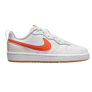 Nike Court Borough Low 2 GS 'White Orange Boys Size 7Y